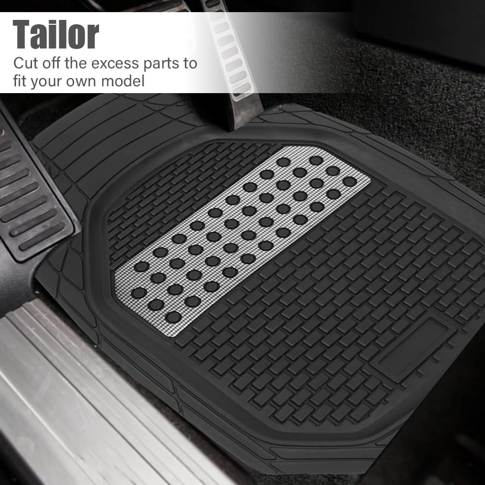 4 Pcs Car Floor Mats,Heavy-Duty PVC Floor Mats,Universal Waterproof Foot Pads,All-Round Protection Car, All Weather Car Floor Mats,For Cars, Trucks, and SUV image number 6