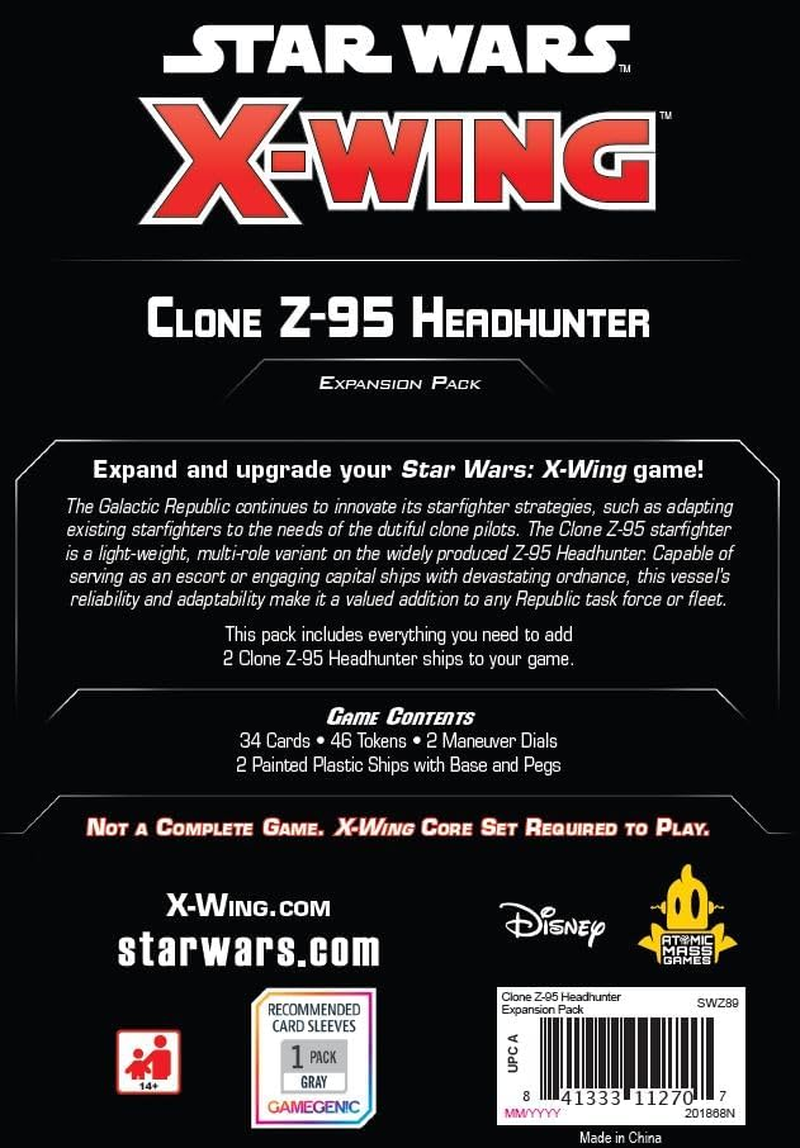 Asmodee North America Star Wars X-Wing 2Nd Edition Clone Z-95 Headhunter Expansion Board Game Pack image number 3