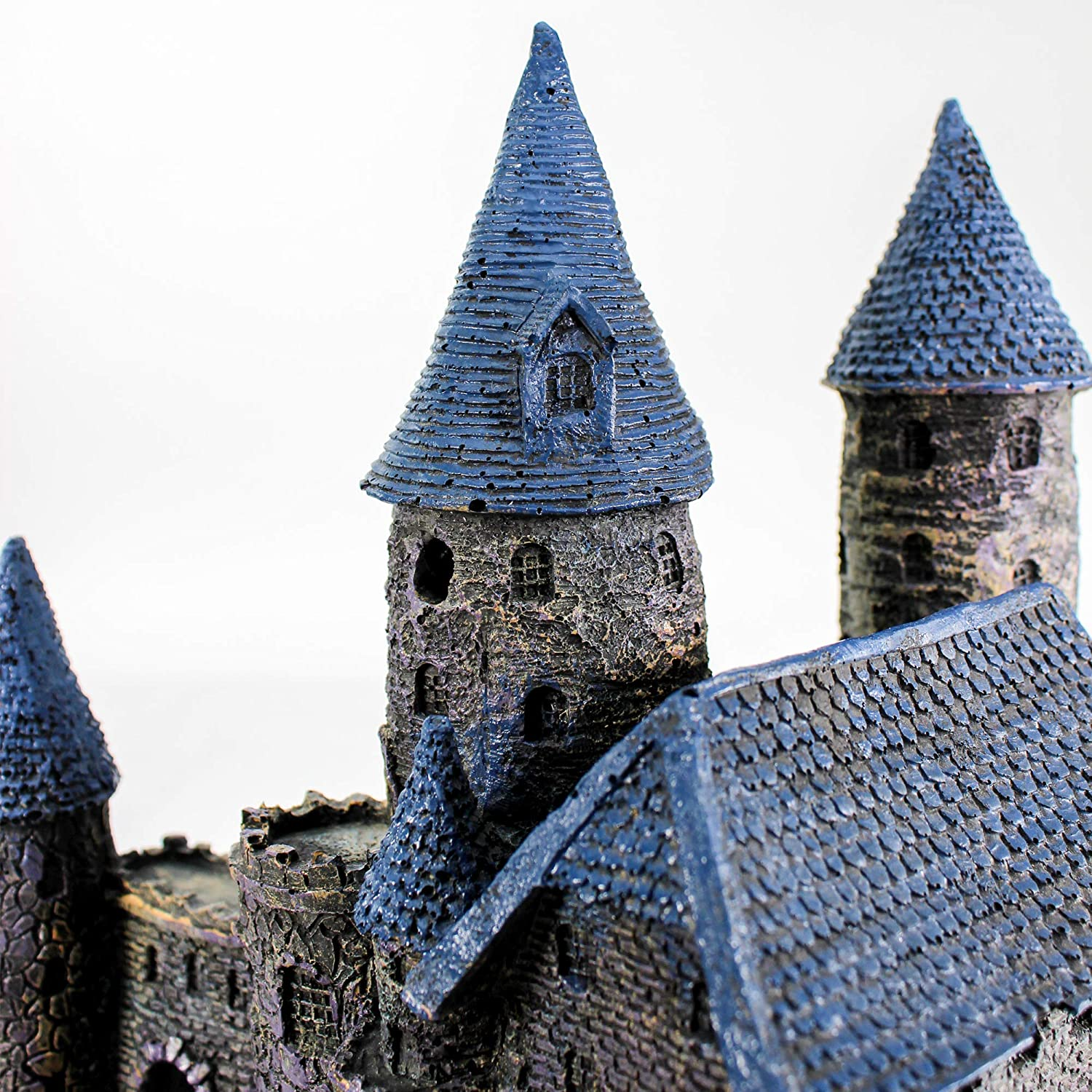 Penn-Plax Super Wizard Castle Aquarium Decoration Hand Painted with Realistic Details over 14.5 Inches High Left Side image number 1