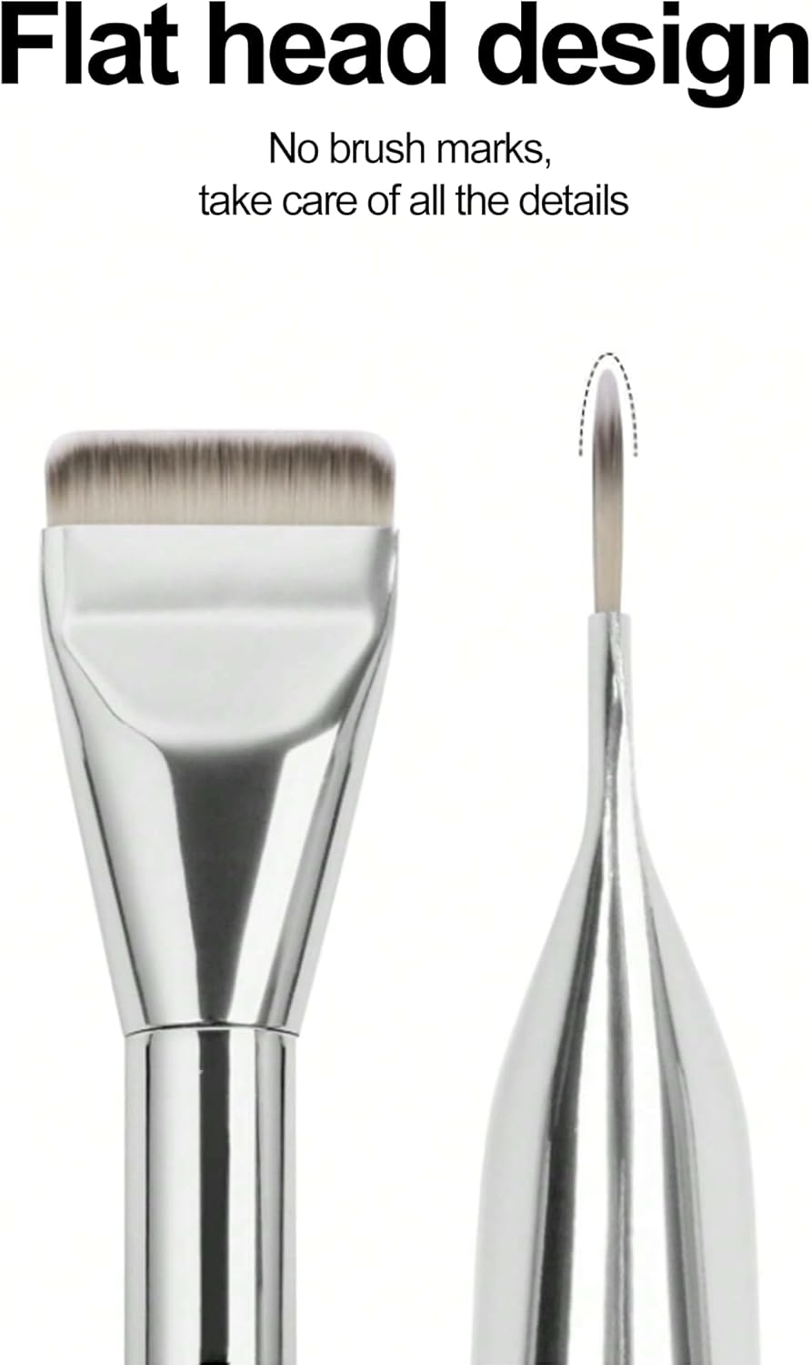 Generic 2Pcs Flat Makeup Brushes, Foundation & Angled Brushes for Liquid, Cream, Mineral Makeup, Concealer, Highlighting, Face Mask image number 1