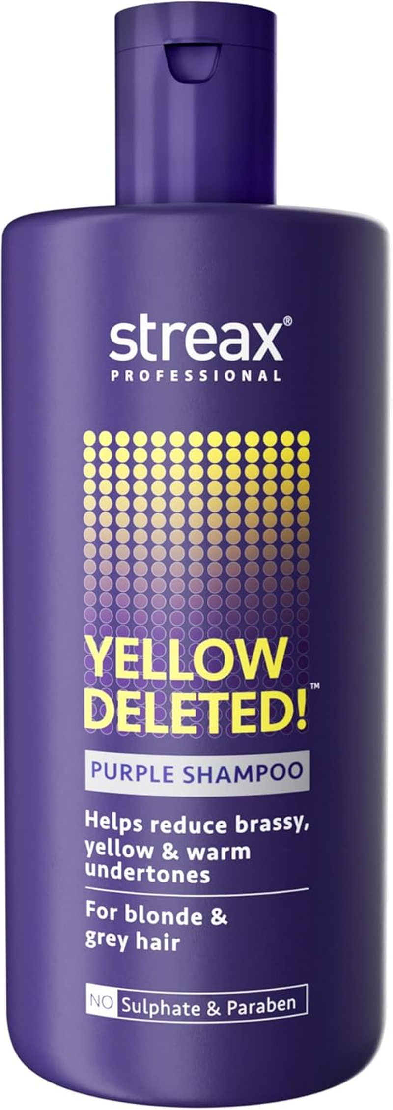 Streax Professional Yellow Deleted! Purple Shampoo, 300 Ml I for Prelightened, Blonde & Grey Hair I Sulphate & Paraben Free image number 2