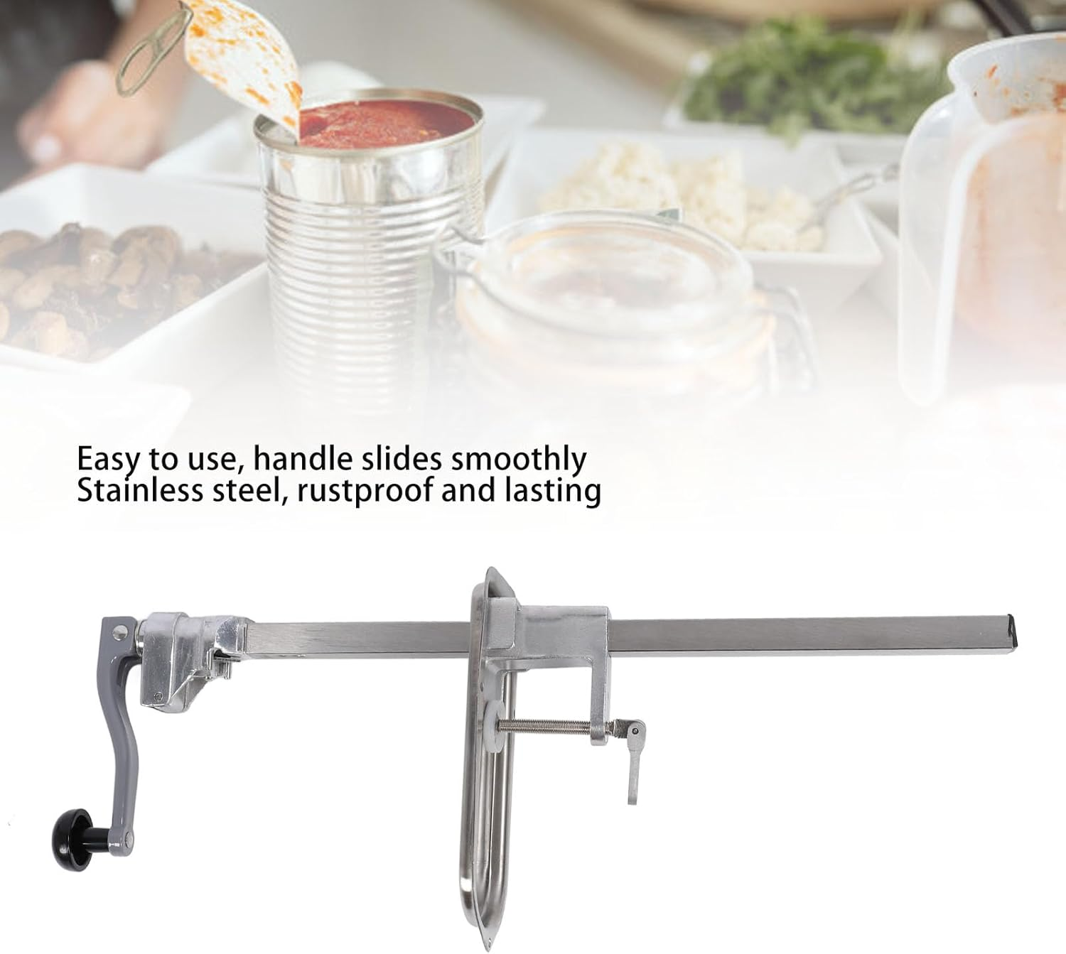 Commercial Can Opener, Industrial Can Opener for #10 Cans, Heavy Duty Manual Table Can Opener with Plated Steel Base for Restaurant Food Store Hotel Bar Home up to 11 Inch image number 6