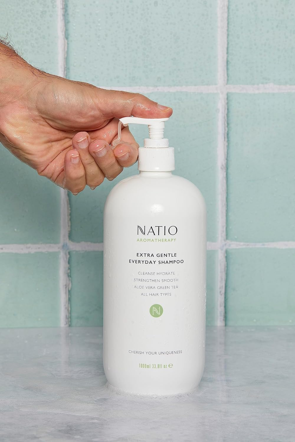 Natio Australia Aromatherapy Extra Gentle Everyday Shampoo 1000Ml/1L - Daily Nourishing & Cleansing Shampoo - Removes Excess Oil from Scalp - Aloe Vera & Green Tea - Suitable for All Hair Types - Vegan Friendly - Made in Australia image number 3