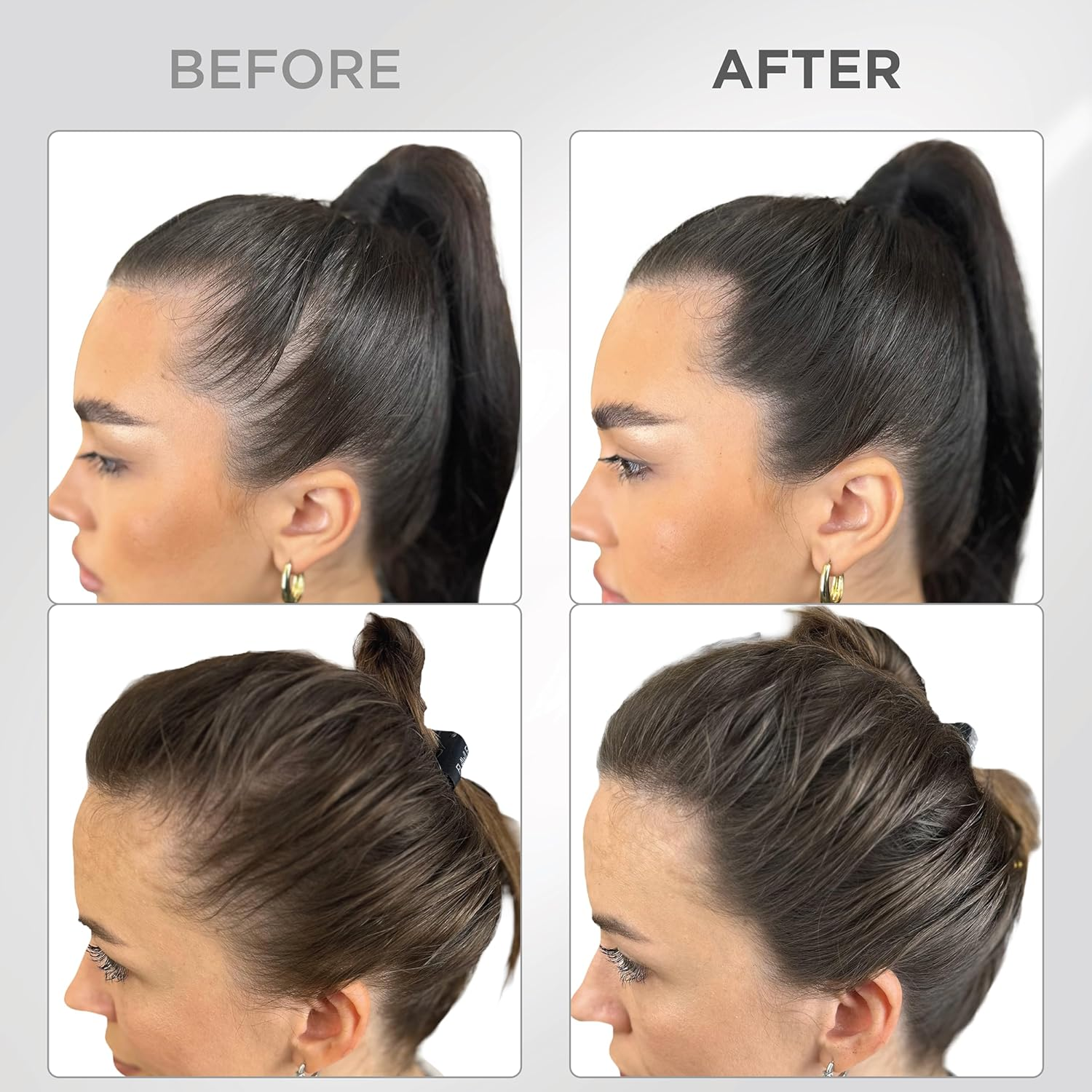 THICK FIBER Root Touch up & Hairline Powder with Brush (Dark Brown) &ndash; Covers Grey Roots & Thin Hair &ndash; Water & Sweat Resistant &ndash; Hair Loss Concealer for Women, Bald Spots, Root Coverage & Part Lines - Auburn image number 3