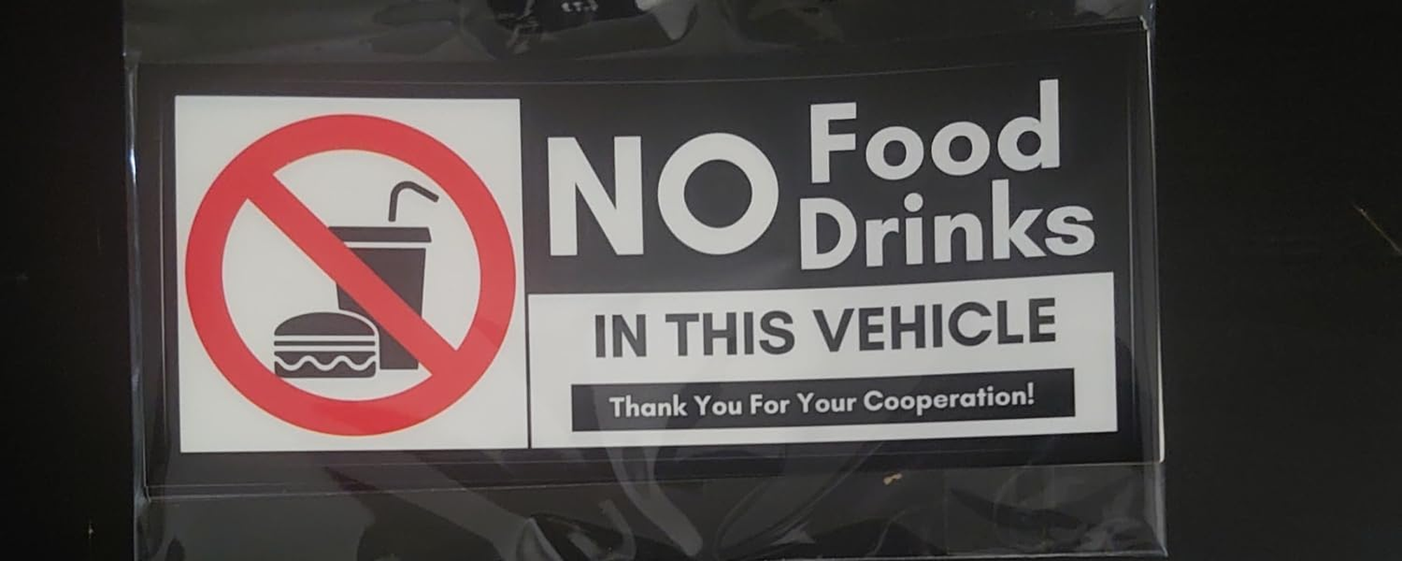 No Food or Drink Allowed Vinyl Sticker Sign, 10 Pack No Food or Drink Allowed in This Vehicle, 2X5In Premium Self Adhesive Vinyl Decal UV Weatherproof Waterproof Warning Signs for Cars and Vehicles image number 6