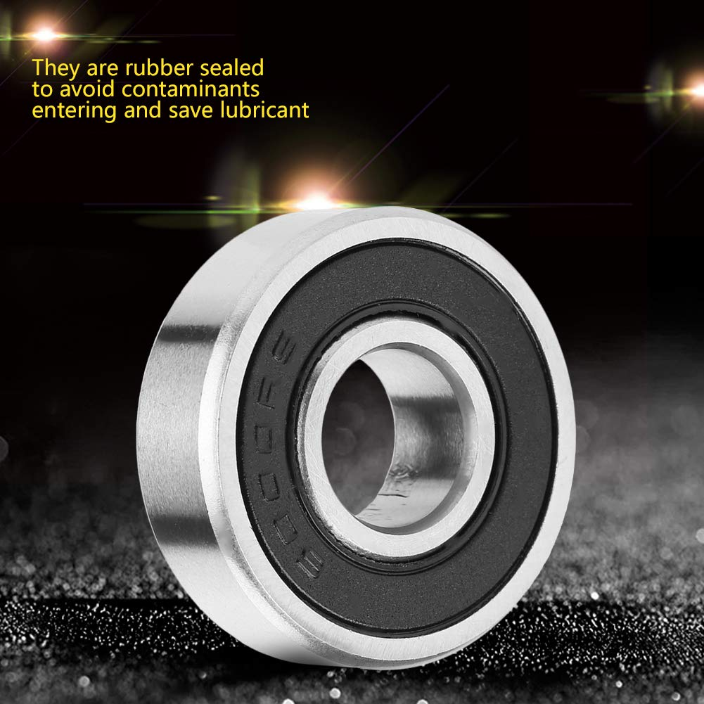Changor Ball Bearings 10Pcs Rubber Sealed Bearings Deep-Groove Ball Deep-Groove for Machine Equipment image number 1