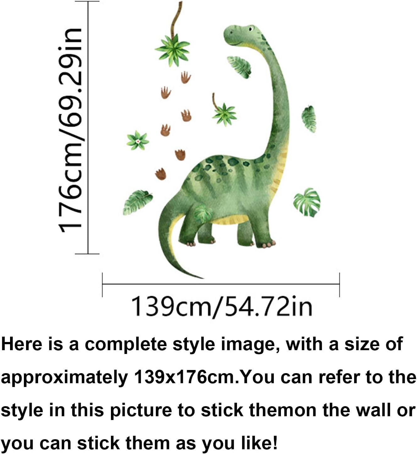 Large Dinosaur Wall Decals Watercolor Dino Footprint Neutral Wall Stickers Baby Toddler Kids Room Wall Decor Murals for Nursery Daycare Classroom Decoration image number 5