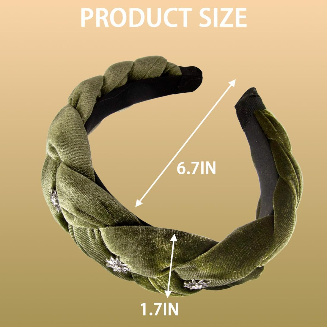 JYNVO Costume Headband Braided with Edelweiss, Oktoberfest Hair Accessories, Wide Padded Headband for Women and Girls image number 1