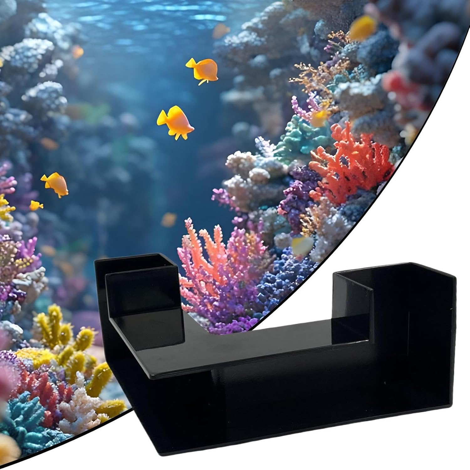 Fish Tunnel, Aquarium Caves and Hides, Viewing Shelter Hiding, Safe Resting Habitat, Ideal for Shrimp Breeding, Freshwater, Saltwater Tanks Pet Enrichment, 12.5X12.5X5.7Cm