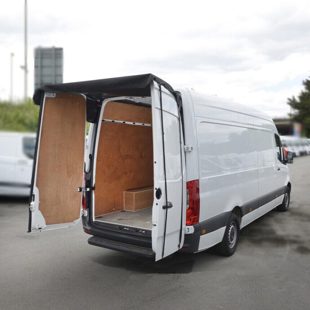 Rear Snow Door Awning Cover, Cover for Rear Barn Door, Sun Protection for Mercedes Benz Sprinter High Roof-Black image number 5