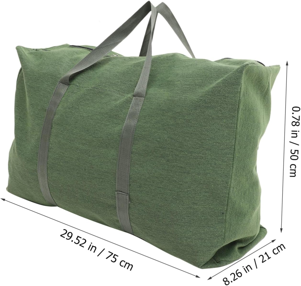Happyyami Large Zipper Canvas Travel Duffle Bag Luggage Storage Bag for Clothes and Comfortable Handle for Homecoming and Travel Use image number 1