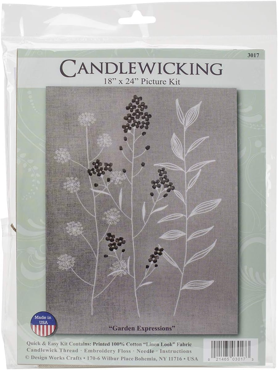 Design Works Crafts 3017 Garden Expressions Candlewick Kit, 18 by 24"