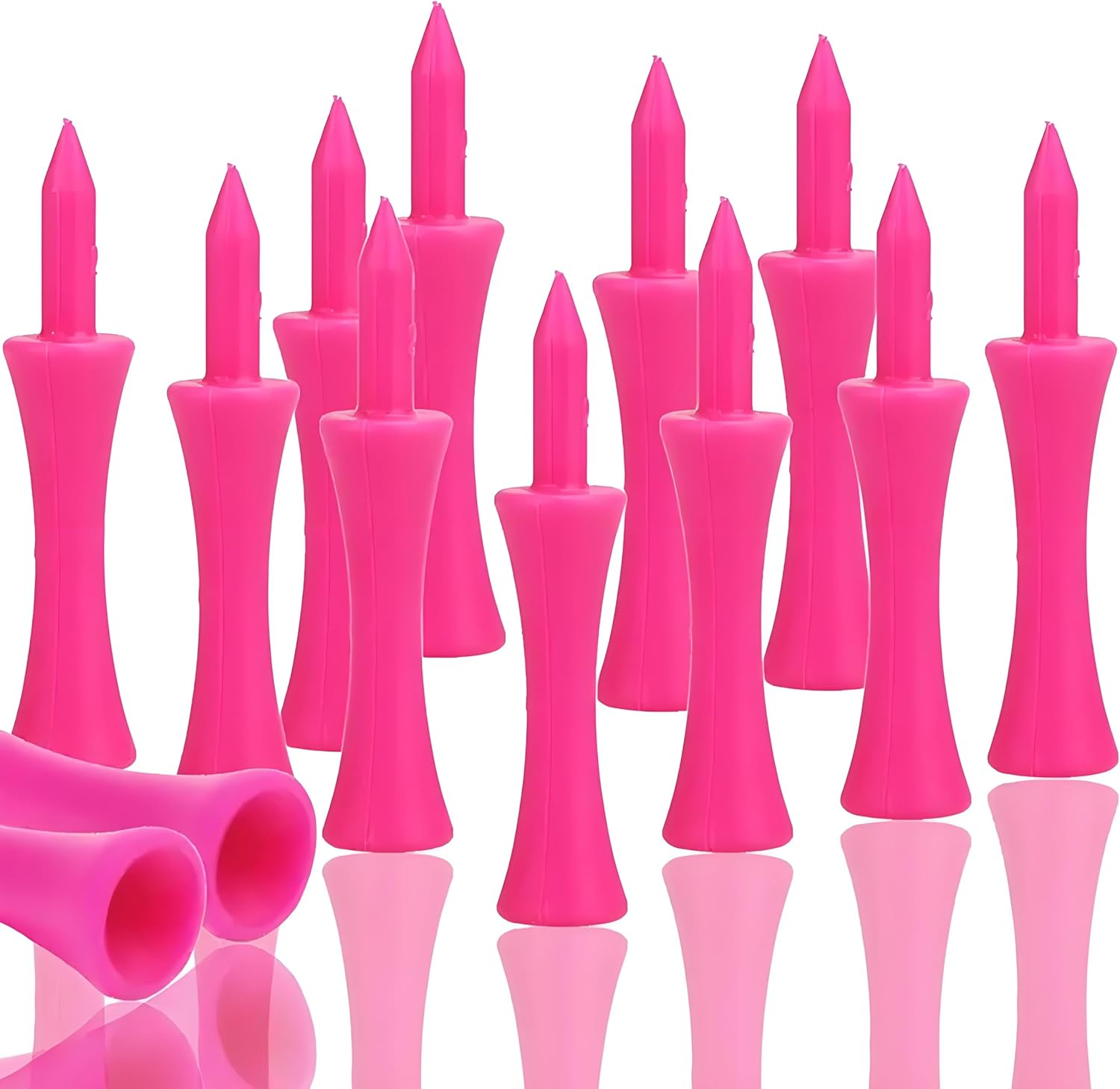 GOEDEKE 50Pcs Golf Tees Plastic,Pink Golf Tees 57Mm Pink Castle Tees Long Short Durable Portable Professional for Golfer Practice image number 3