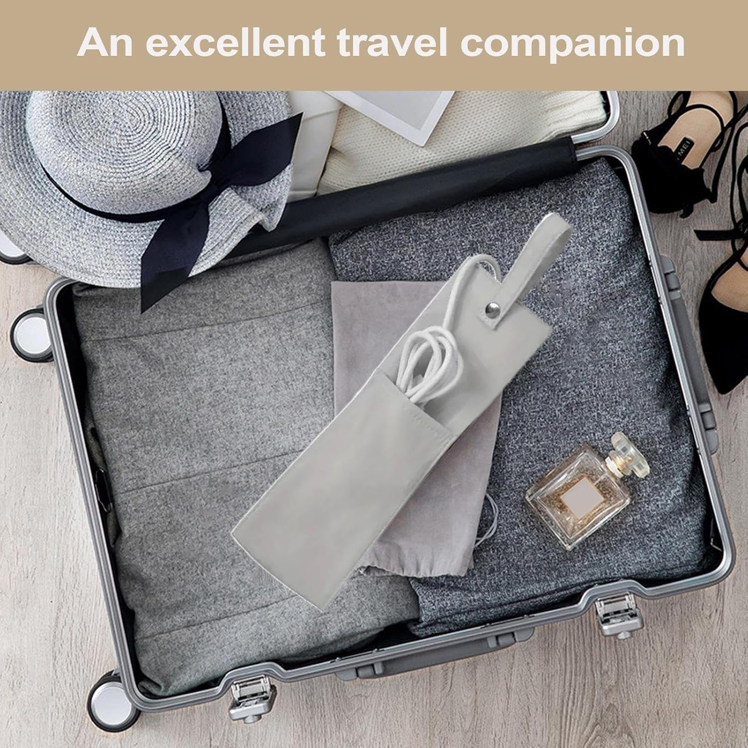 Curling Iron Travel Case - Heat Resistant Straightener Cover,Dustproof Waterproof Hair Styling Tool Organizer for Travel Vanity Table RV Salon Hairstylist Makeup Station Home image number 3