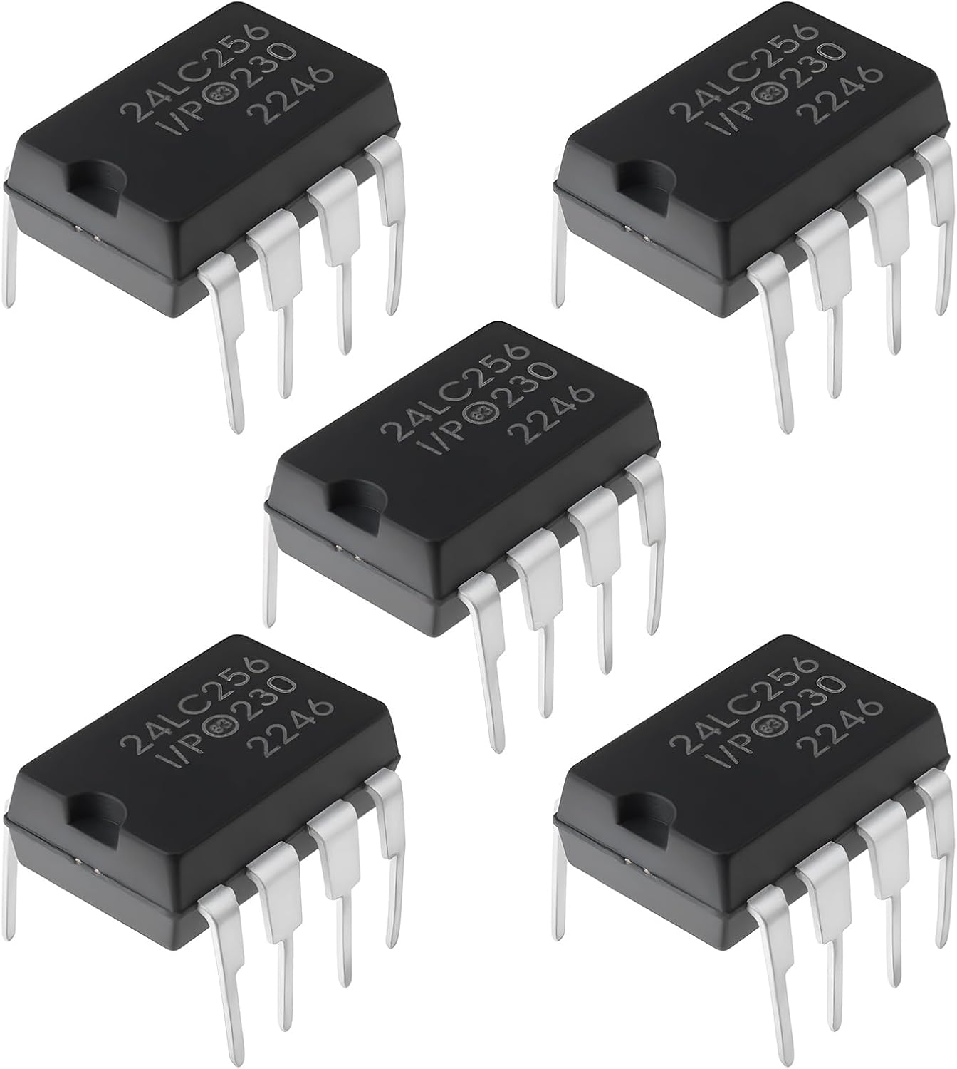 Emsea 5Pcs Memory Chips Module 24LC256-I/P Suitable for DIY Circuit Boards DIP-8