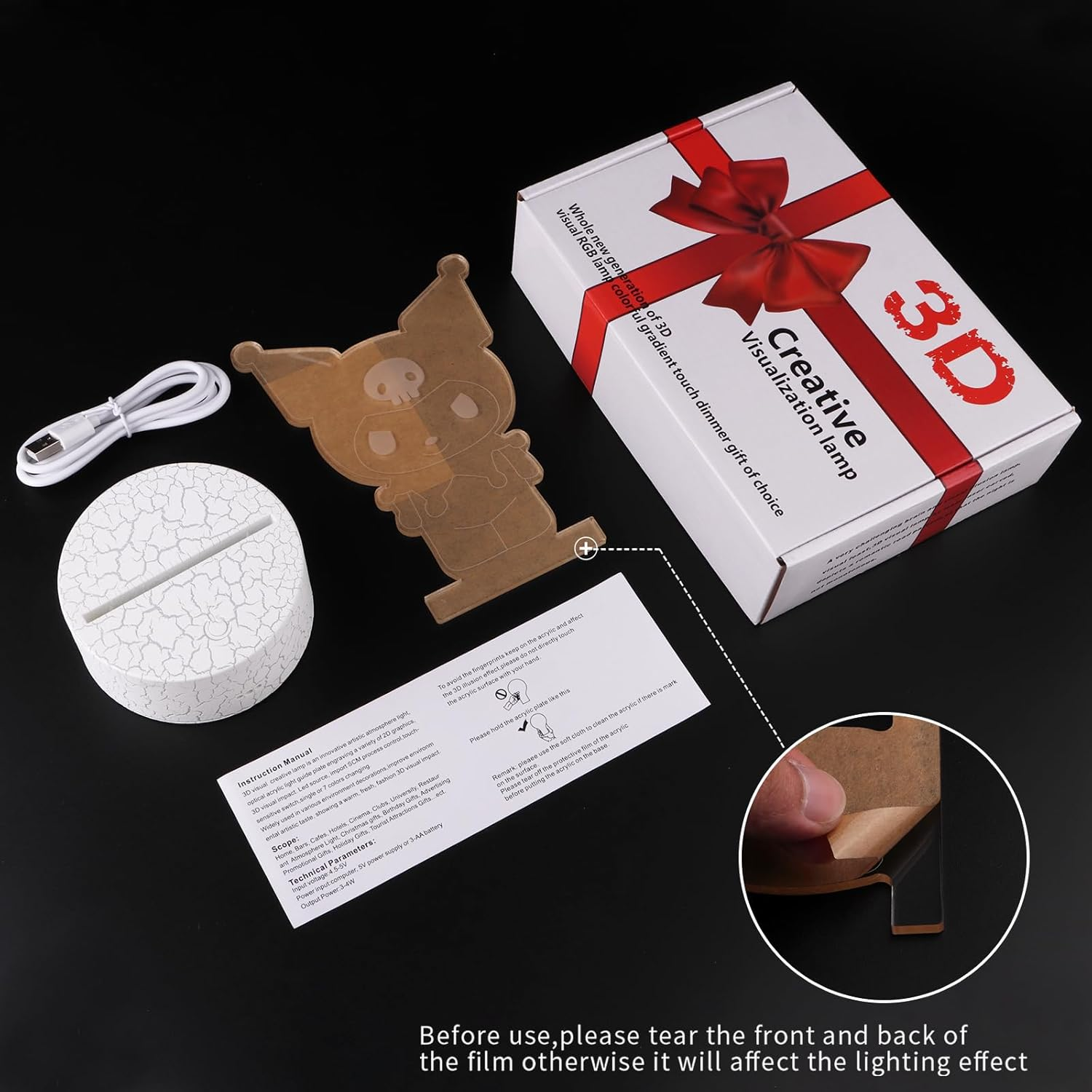 SAIDIC Cute Night Light,Cartoon Night Light,Anime Charater 7 Color Change Decor Lamps,Gifts for Christmas Birthday image number 1