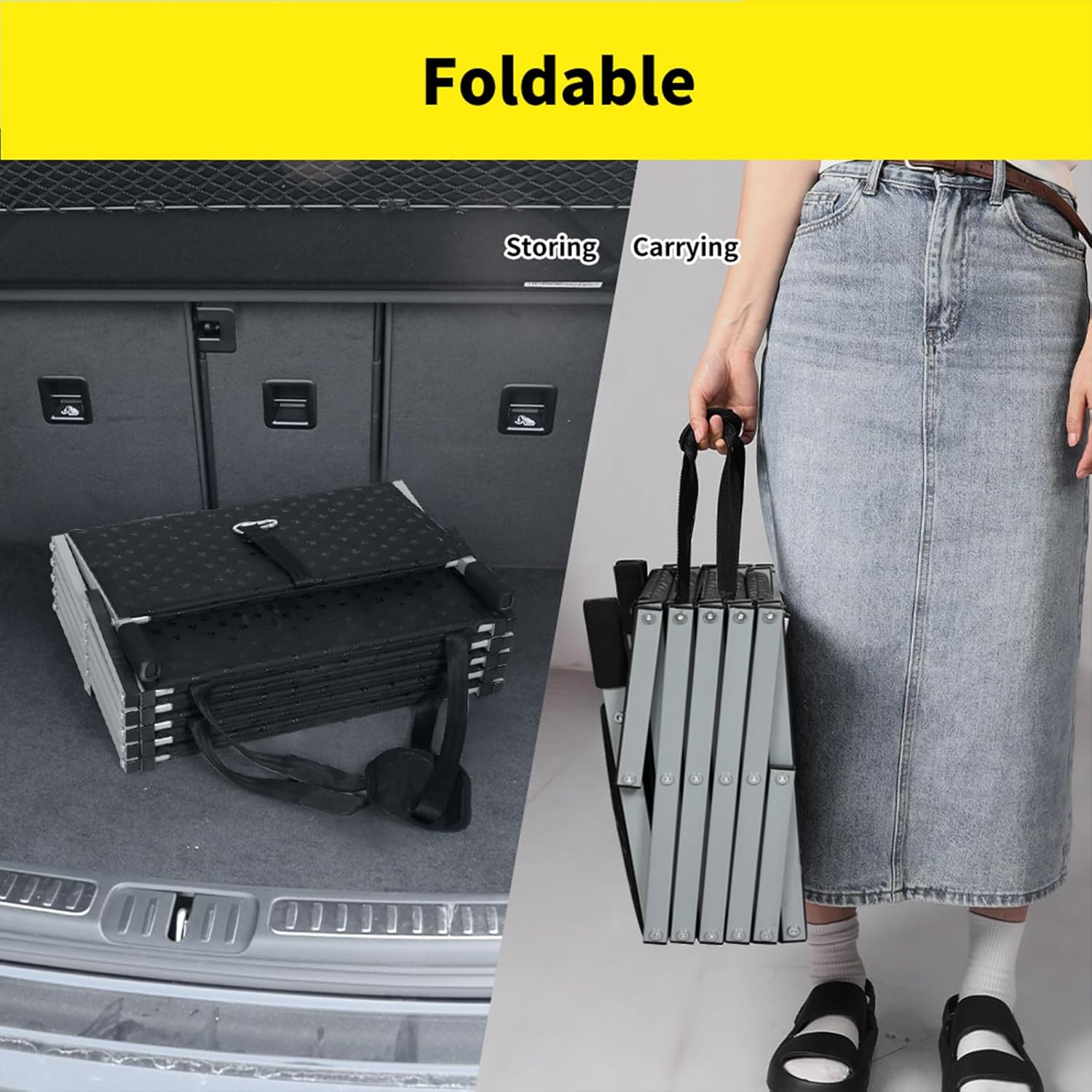 Pawz Folding Dog Stairs for Large Dogs - Portable 6-Step Steel Pet Ramp for Cars, Suvs, Trucks, with Non-Slip Reinforced Steps, Adjustable Height, Supports up to 90KG image number 3