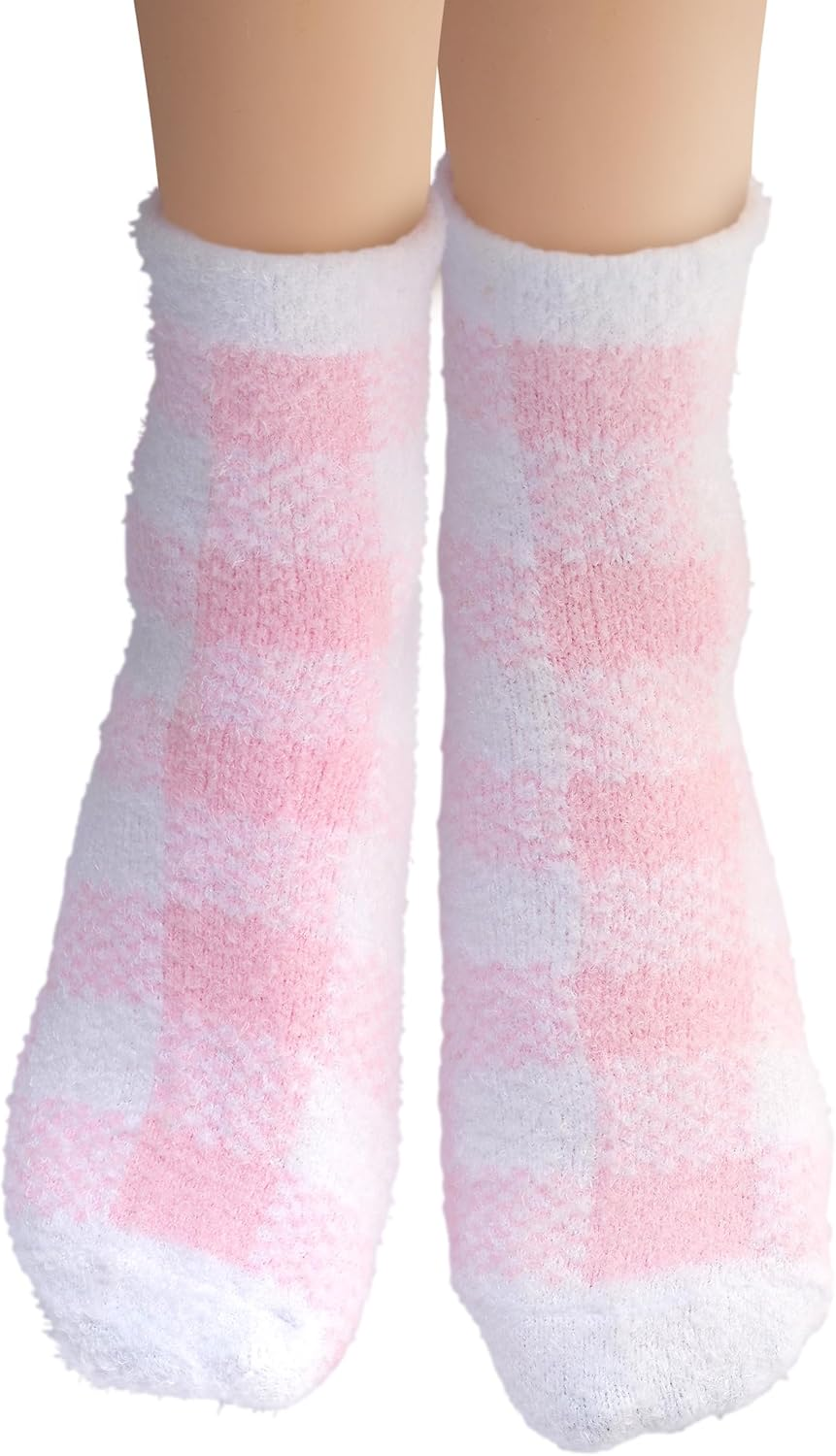 Earth Therapeutics Aloe Moisture Socks by , 2 Pack: Pink Plaid, Infused with Natural Aloe Vera & Vitamin E image number 3