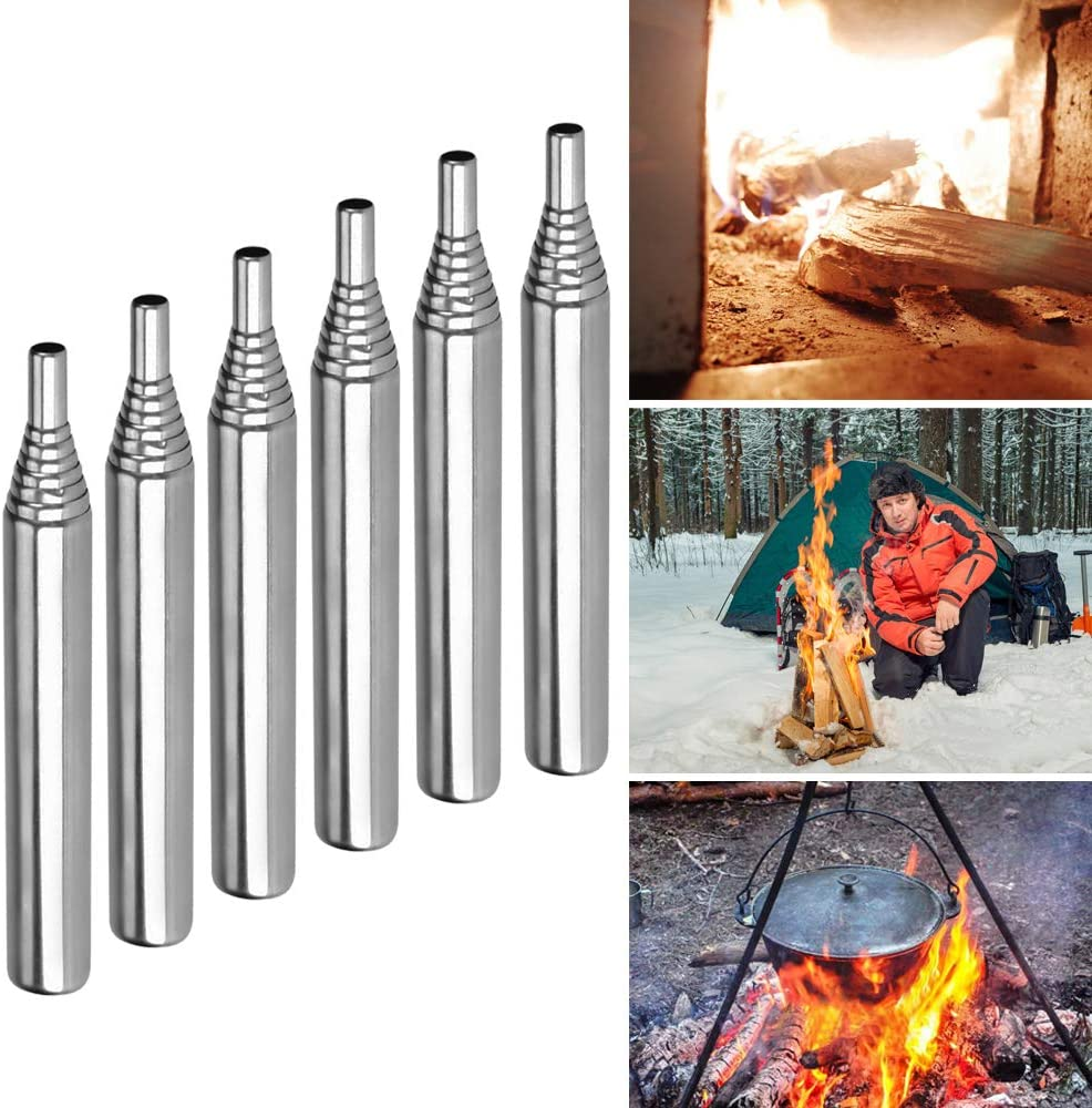 Findtop 6 Pack Pocket Fire Bellowing Tool, Weatherproof Collapsible Fire Bellowing Tool for Starting Fire- an Essential Camping Gear image number 4