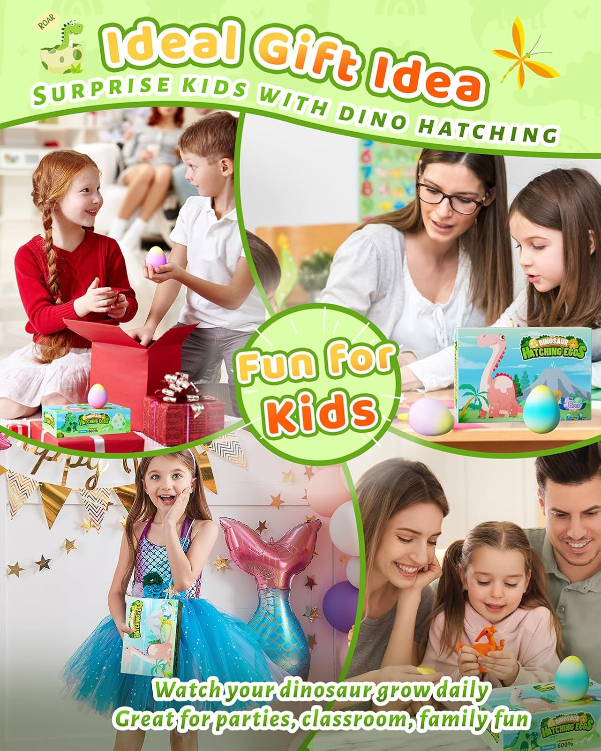 Dinosaur Hatching Eggs for Kids - 6Pack Dinosaur & Egg Unicorn Rainbow Toys Grow in Water for 3-8 Boys Girls, Halloween Easter Christmas Gifts, Birthday Ideas and Party Favors for 3+ Year Old image number 6