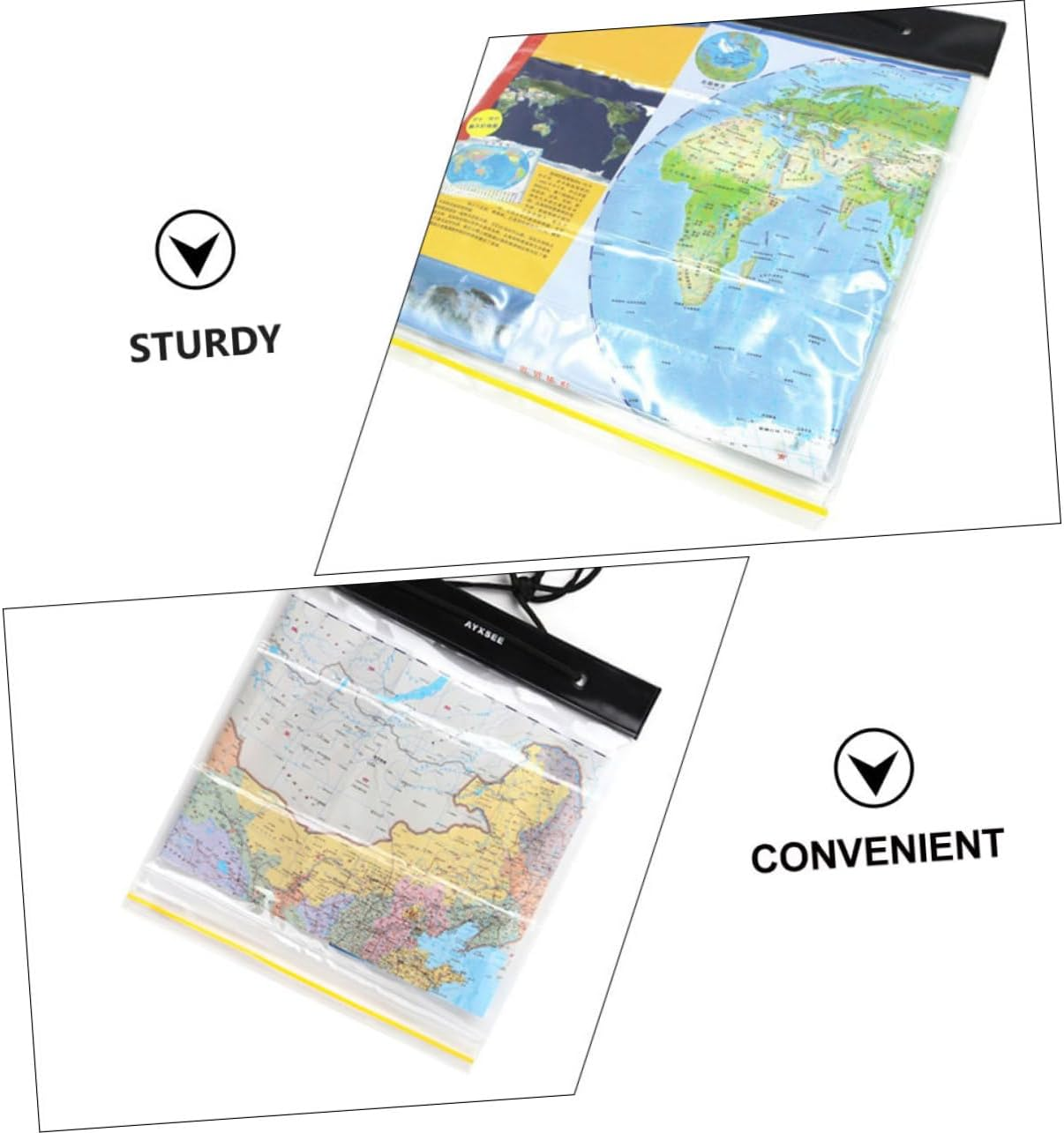 VANZACK Travel Map Organizer File Document Bag Office File Pouch Easy to Carry Wide Uses