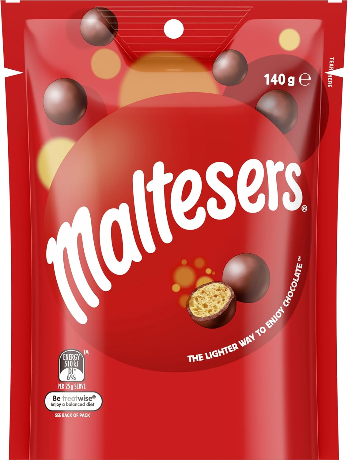 Maltesers Milk Chocolate Snack and Share Bag 140 G image number 1