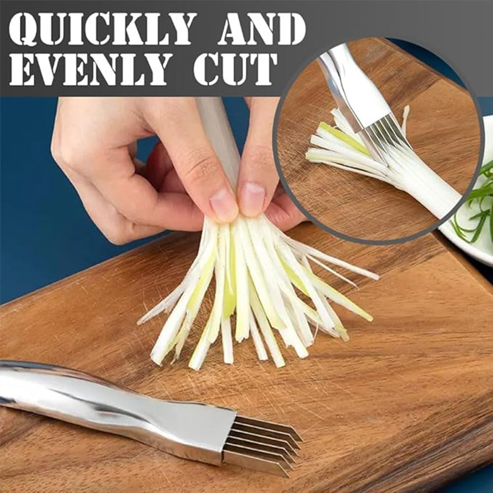 Stainless Steel Green Onion Knife, Scallion Shredding Cutter, Kitchen Vegetable Tool, 2-Pack image number 6