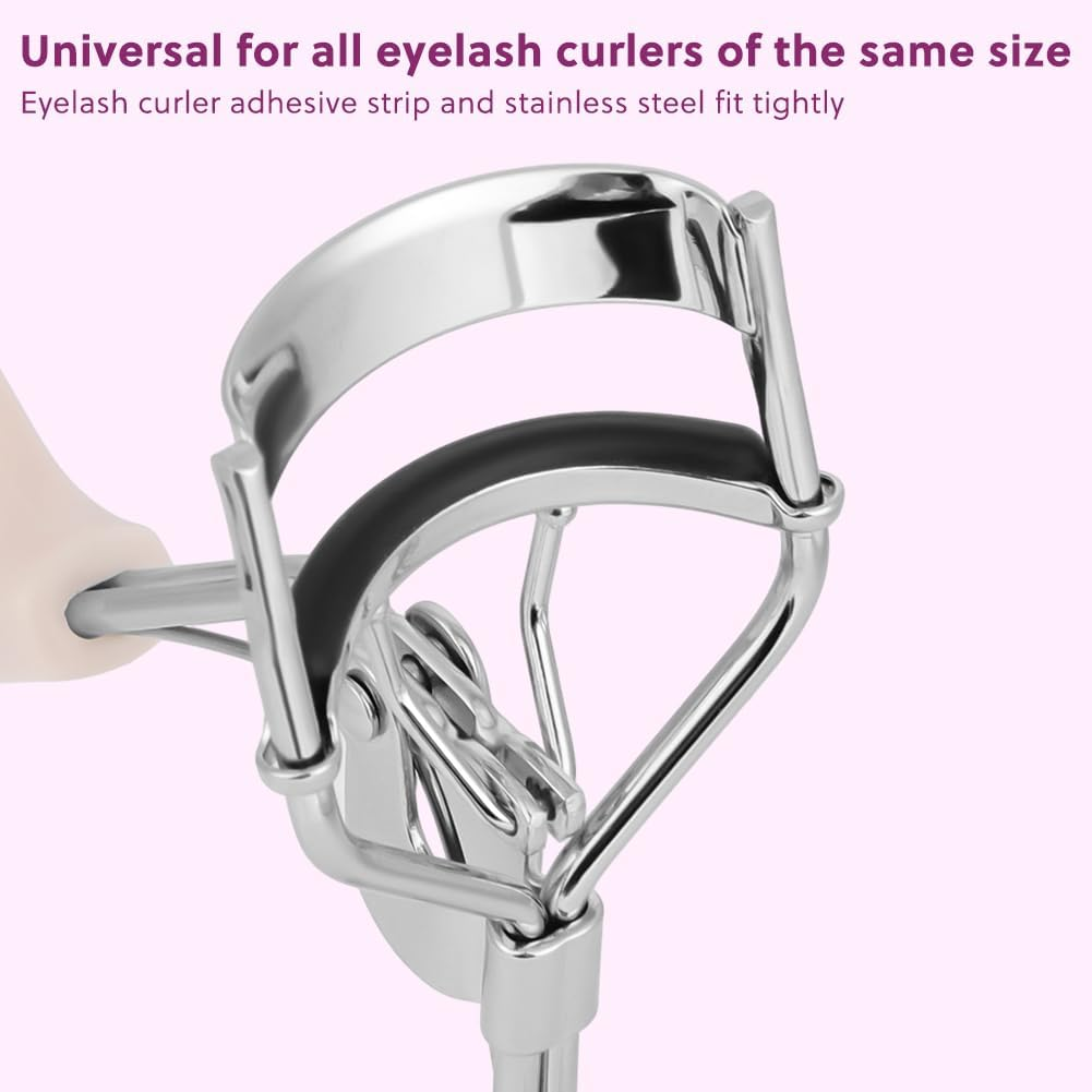 BUTBU 50Pcs Eyelash Curler Refills, Eyelash-Curlers Pads, Silicone Rubber Curlers Replacement Pad, Durable Rubber Strips for Universal Eyelash Curler (Black) image number 3