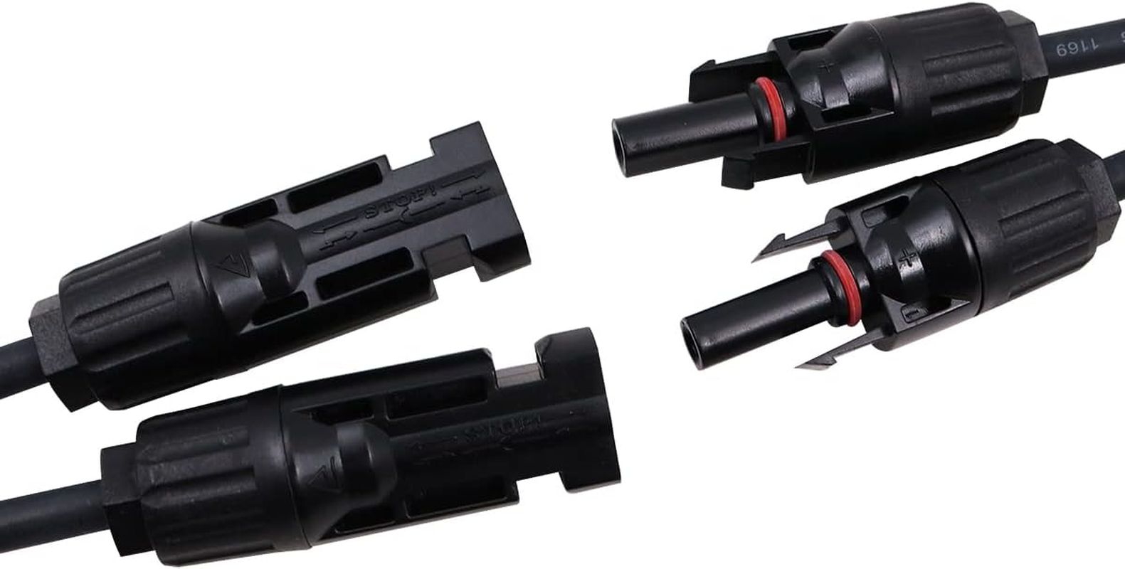 ZONADA New a Pair of Y Branch Splitter Cable 1 Male to 2 Female(M/2F) and 1 Female to 2 Male(F/2M) Solar Panel Cable PV System Wire and Assembly Solar Panel Cable Splitter Connector image number 3