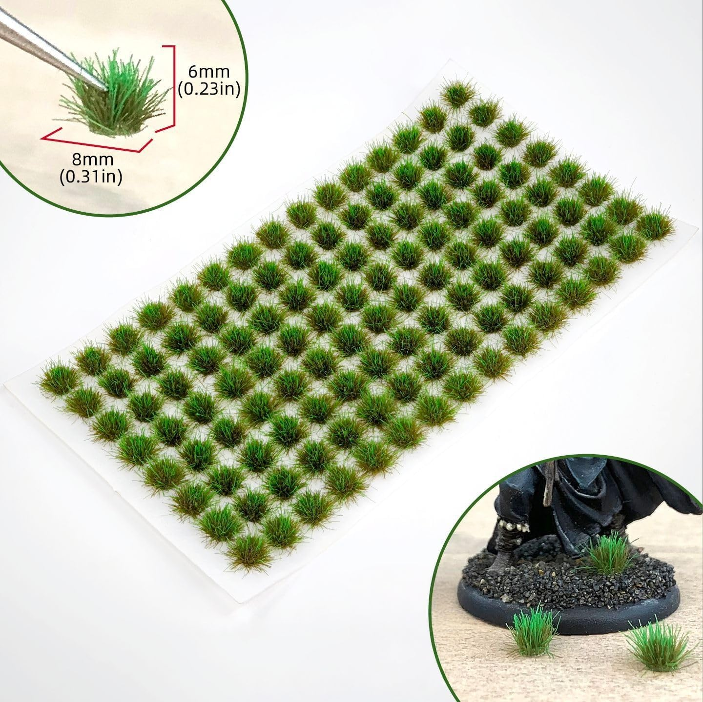 208 Pcs Static Grass Model Grass Tufts Railway Artificial Grass Miniature Grass Tuft Terrain Kit for DIY Model Terrain Scenery Railway Fairy Garden Diorama Scenery(Green, Small) image number 3