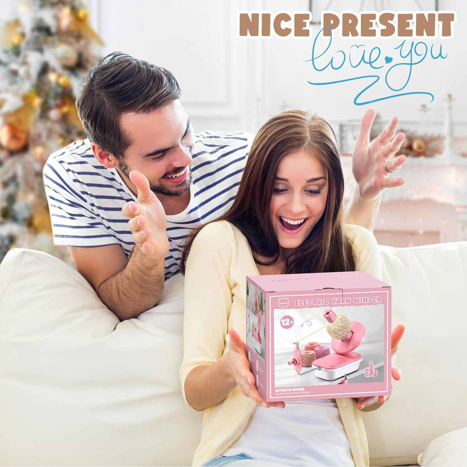 MIAOKE Yarn Winder for Knitting, Yarn Winder, Easy to Install and Use, Heavy Duty, Wire Winder with Metal Handle, Practical Yarn Table Ball Winder, Wool-Blue image number 3