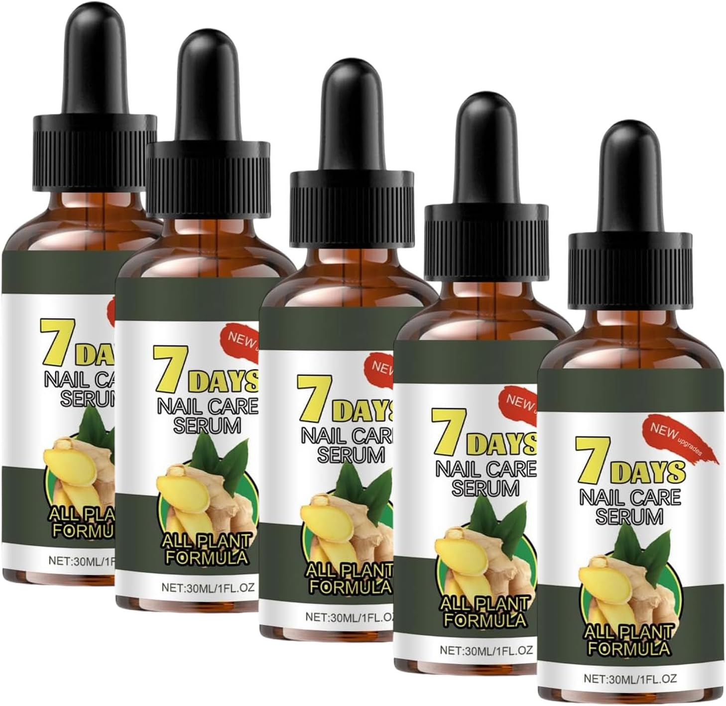 7-Day Nail Care Serum, Ginger Nail Treatment for Toenail and Fingernail for Thin, Nail Growth Serum Oil, Nail Strengthener for Damaged Nails, Restoring Healthy Nails (5PCS) - 2Pcs image number 7