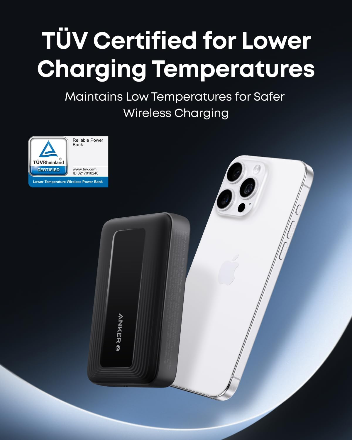 Anker Zolo Magnetic Power Bank, Compact 10,000Mah Wireless Portable Charger with 30W Max Fast Charging, Skin-Friendly and Durable Battery Pack, for Iphone 17/16/15/14 Series, Airpods, and More (White) image number 2