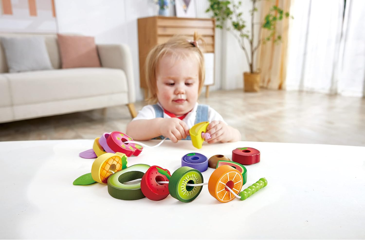 Hape Wooden Fruit Sorting Caterpillar - Educational Food Learning Toy Set - Color Matching and Counting Game for Toddlers and Preschoolers image number 5