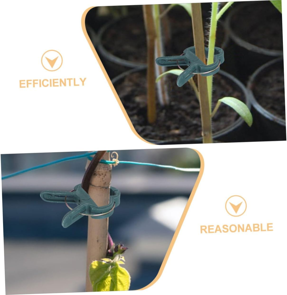 ROMISBABA 50Pcs Gardening Plant Clips Plant Support Clamps Indoor Outdoor Vine Climbing Grafting Gripper Clips image number 5