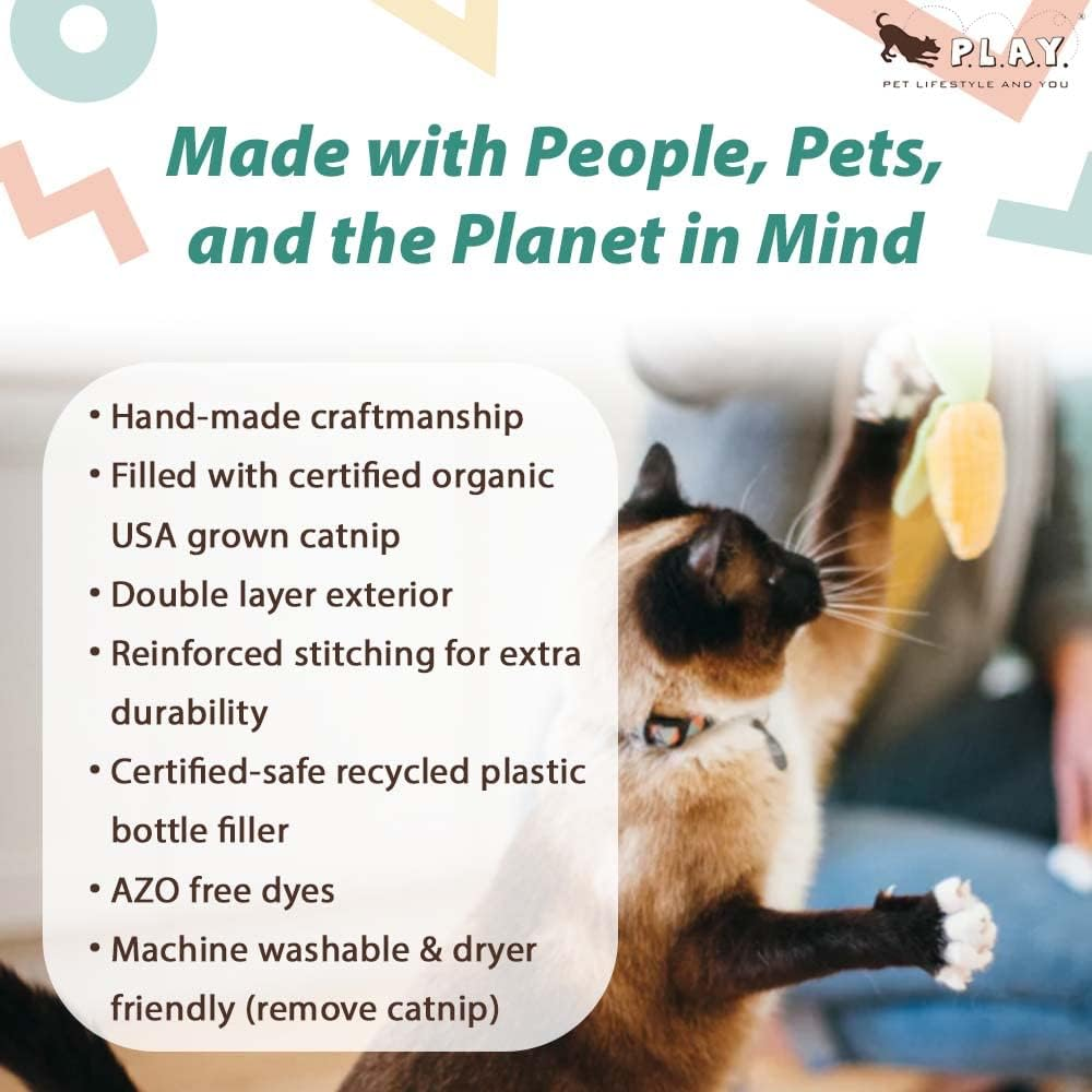 P.L.A.Y. Pet Lifestyle and You - Plush Toy for Cats with Catnip - Feline Frenzy - Purrfect Picnic image number 3
