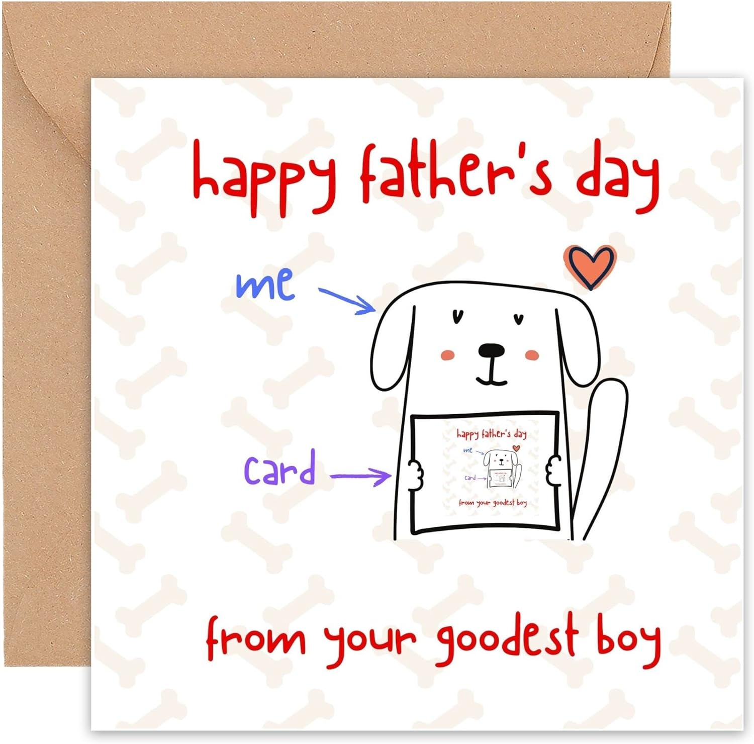 Felbridge Studio - Funny Fathers Day Card from the Dog - Fathers Day Gift - Father'S Day Cards from the Doggy Pup Puppy Fur Baby Pet - Dad Daddy Father S Stepdad Stepfather Husband - 14Cm&hellip;