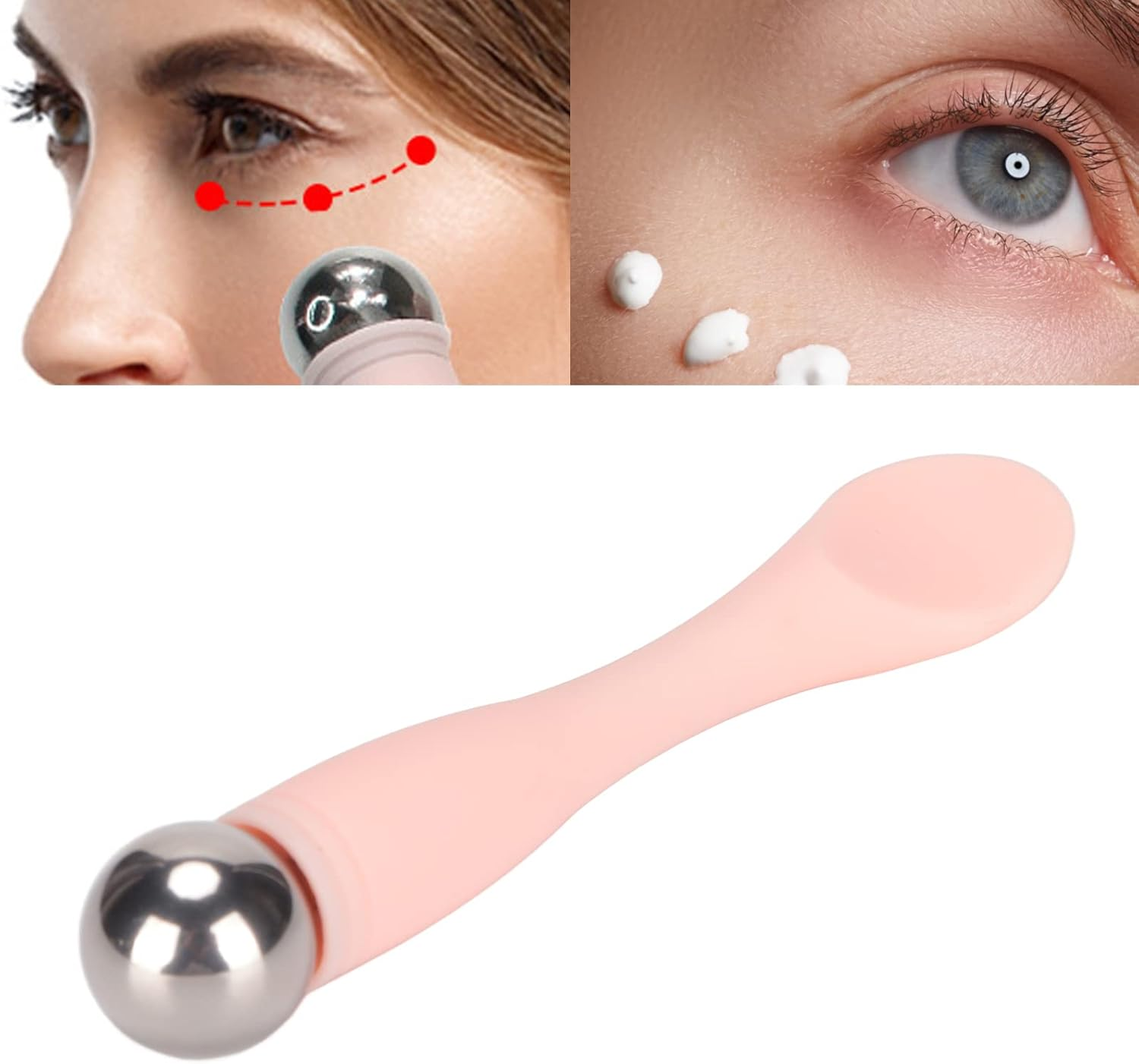 Mini Eyes Massager Eye Cool Roller for Eye Puffiness, Cold Facial Roller for Women Skin Care, Tighten Pores, under Eye Relief, Reduce Face Wrinkle,Finger Size image number 4