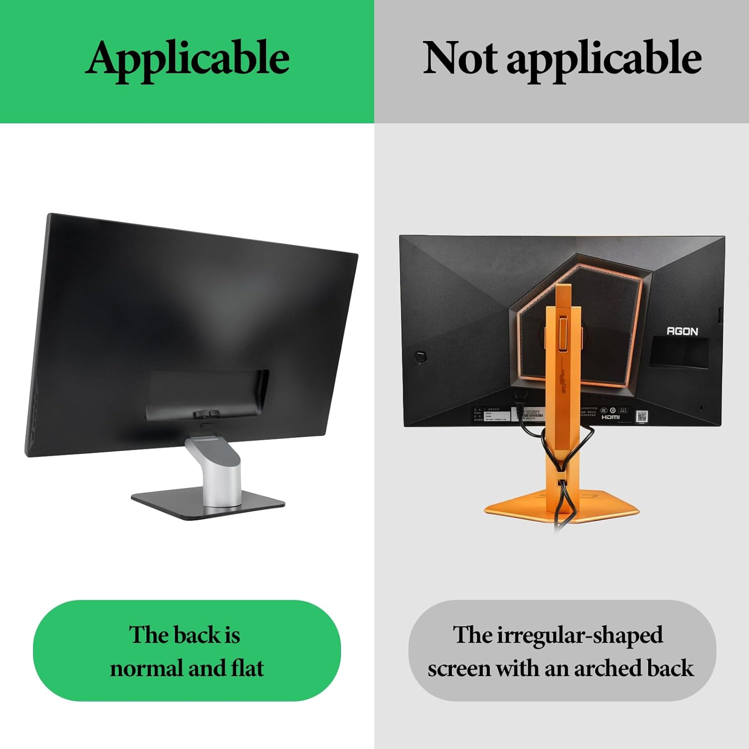 Geekria Clamp-On Headphone Holder for Monitor, Screen-Mount Gaming Headset Hanger Hook, Compatible with Sennheiser, Bose, Beats, Razer, Hyperx, Sony Headphones (Black) image number 2