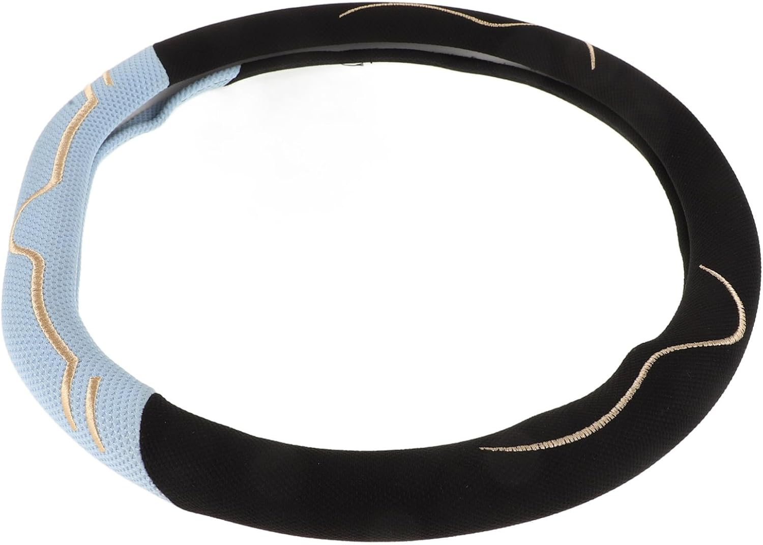 Anneome Universal 38Cm D-Shape Steering Wheel Cover Breathable Ice Silk Fabric, Thin Stretch Steering Cover for All-Season Car Interior Protection image number 5