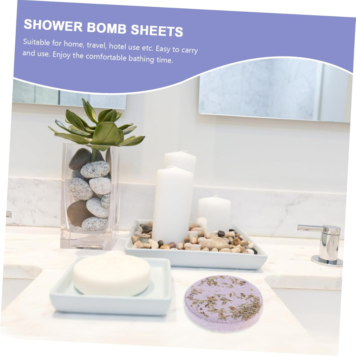 Gogogmee Essential Oil Sheets Aroma Tablets for Shower Bath Tablets Bathroom Accessories