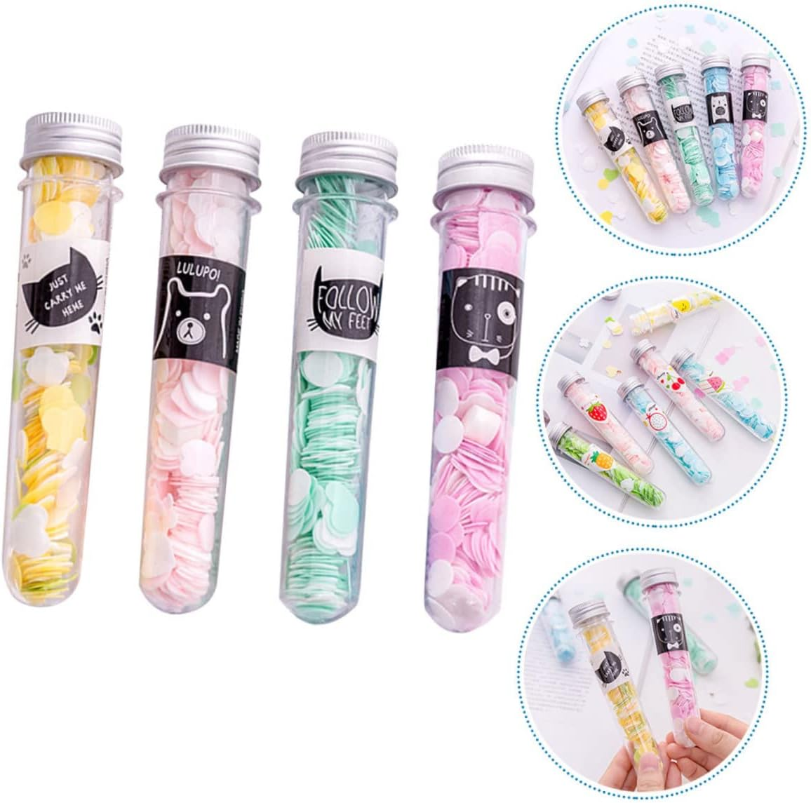 Anneome 4Pcs Soap Paper Slices Travel Toiletries Scented Foaming Soap Portable Body Washing Disposable Petals for Camping Hiking image number 4