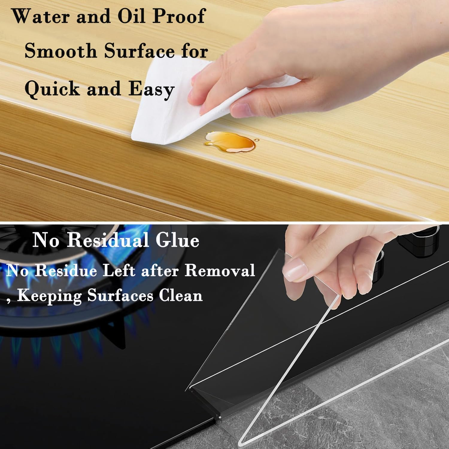 KEWAYO 2Pcs Clear Edge Protector Strip, 1.18In X 9.84FT, Sharp Edge Wrap Cover Tape, Self Adhesive Protective Bumper Guards for Cabinet Door Desk Glass Table Bed Furniture, Kitchen Countertop image number 1