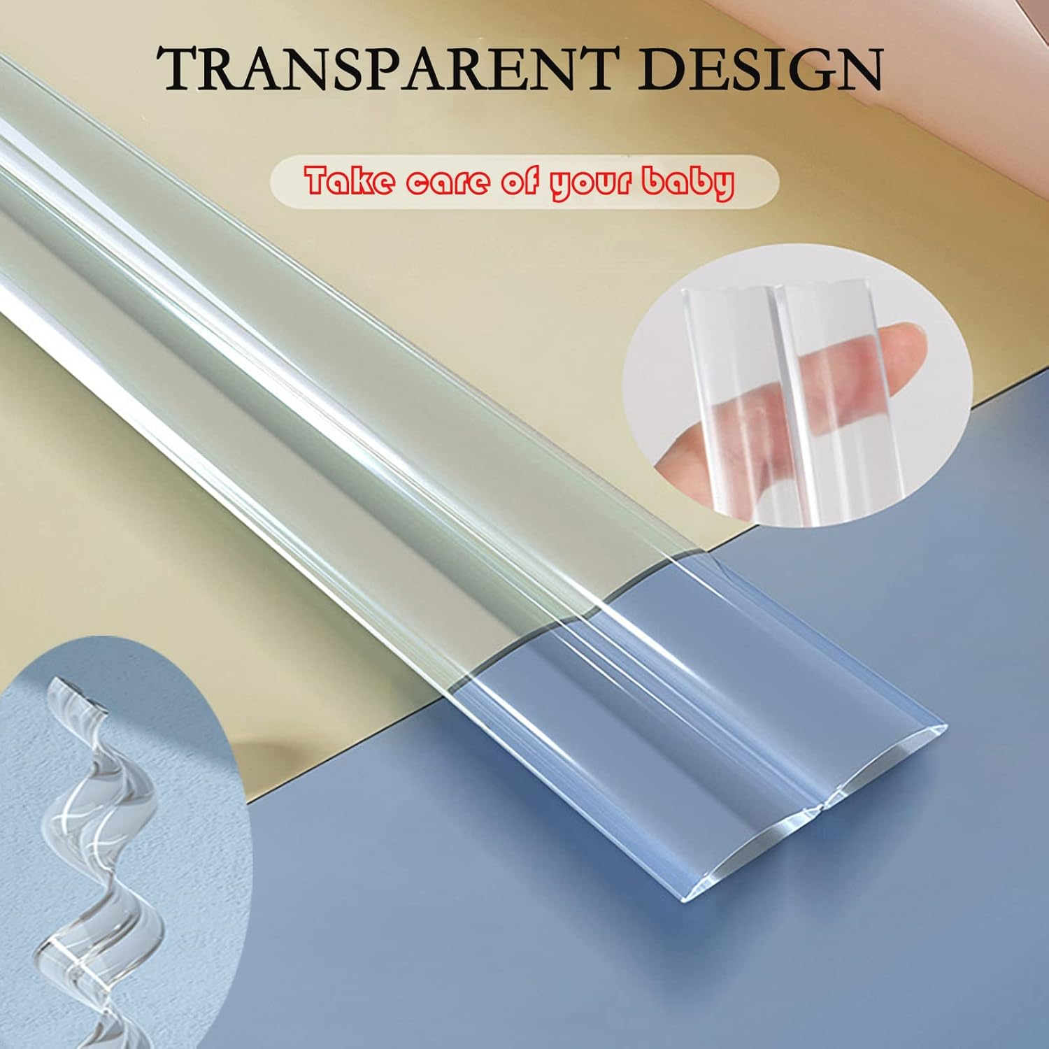 4/6/2 Metre Baby Edge Protection with 4 Corners, Transparent, Soft, Self-Adhesive, Easy to Install, Wide Applications image number 2