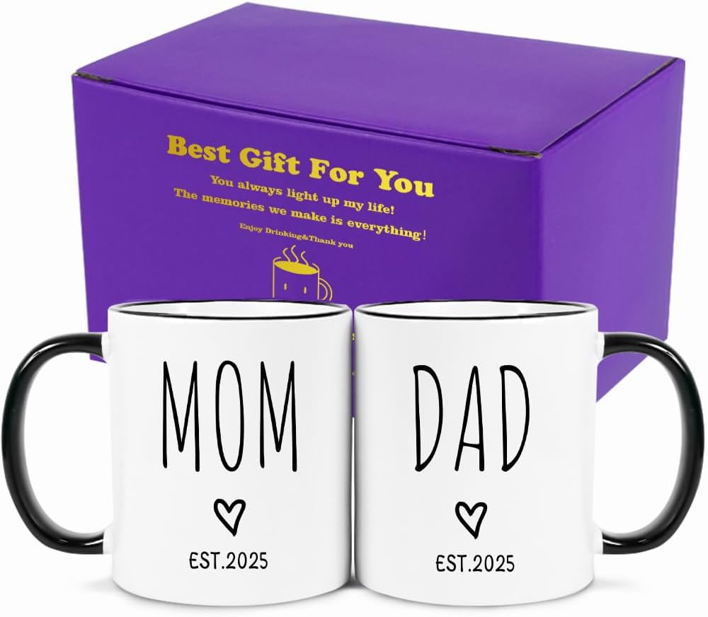 Fatbaby Pregnancy Gifts for New Parents Est 2025,Coffee Mug for Expecting Parents,First Time Parents Gifts for Couples,Baby Shower Gifts Coffee Mug for New Mom and Dad 11OZ Tea Cup image number 4