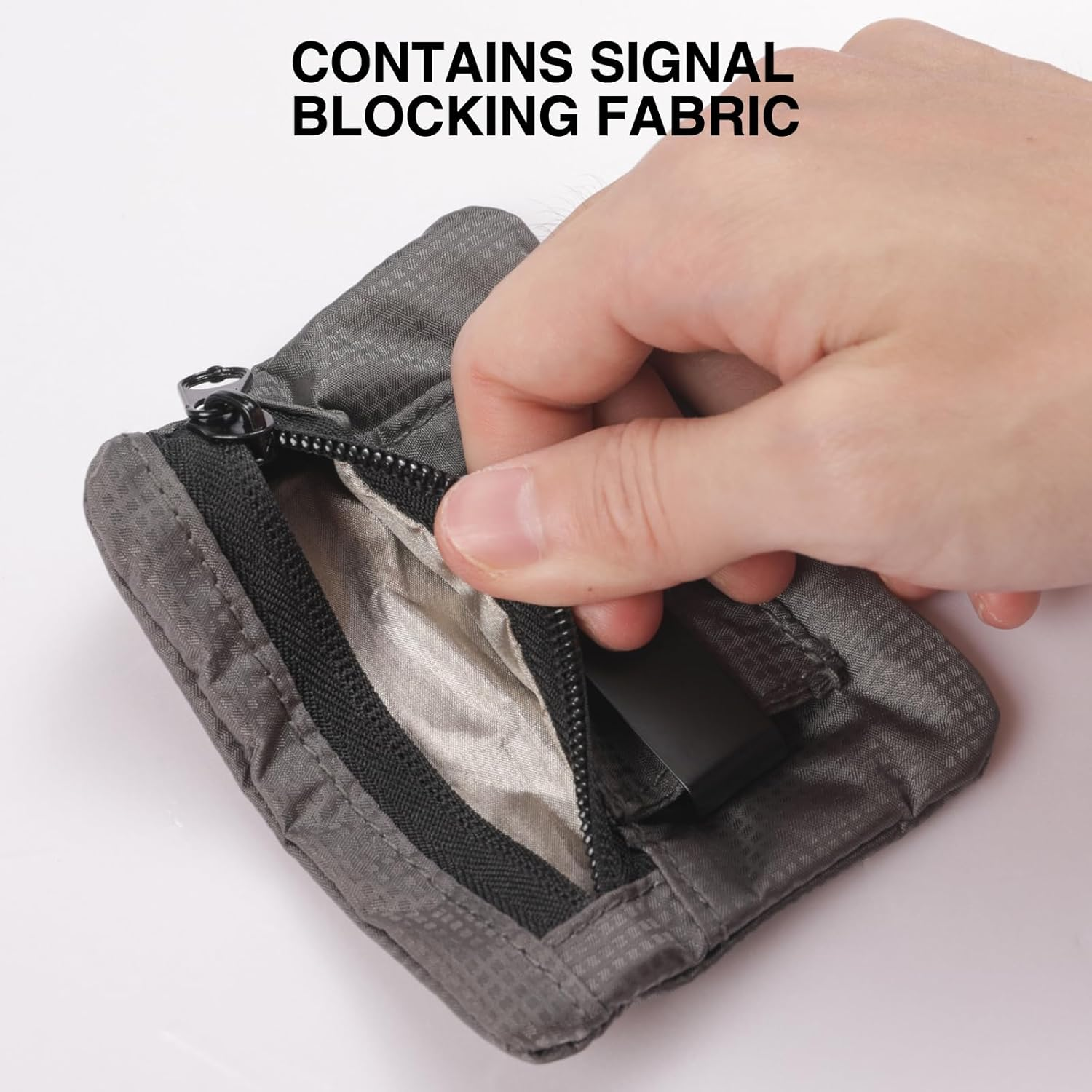 KOSMCCO RFID Blocking Clip Stash Pocket, Compact Hidden Travel Belt Wallet for Cards & Cash - Slim Pickpocket-Proof Design for Everyday Carry, Black image number 4