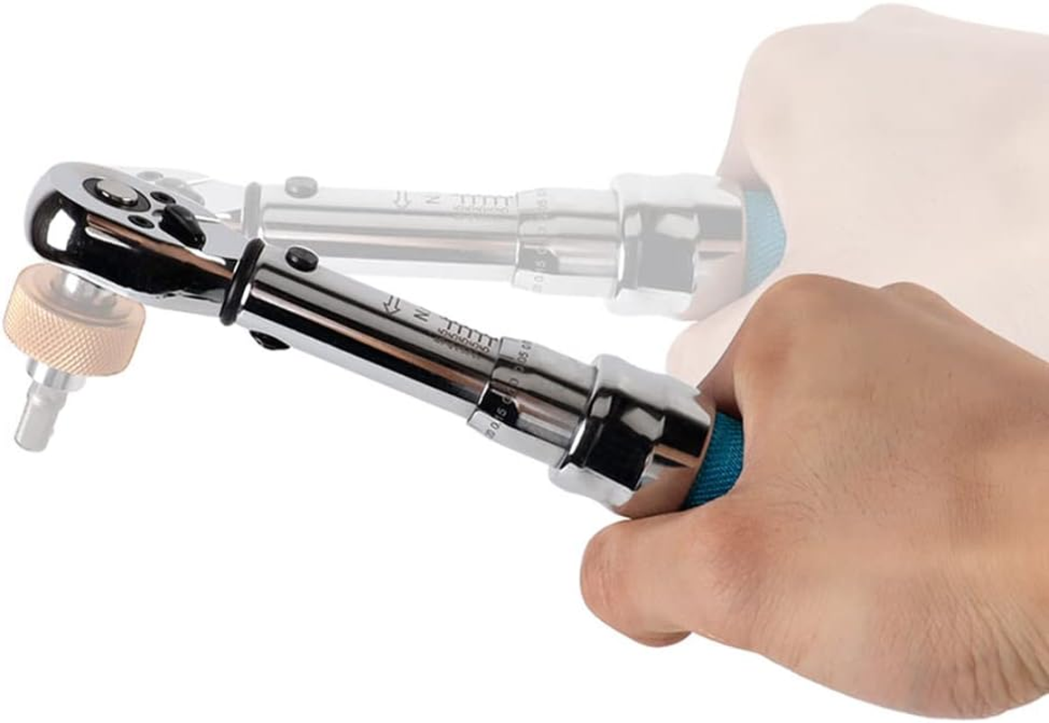 Threeh Inch Pound Torque Wrench 1/4-Inch Drive 1-6 Nm/0.7-4.5Ft-Lb Bicycle Maintenance Kit for Road & Mountain Bikes Motorcycle Multitool image number 2