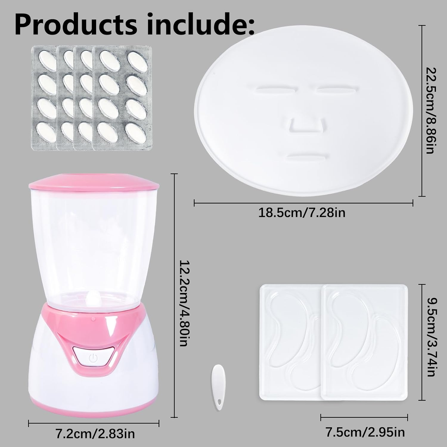 Beaufairy Face Mask Maker, Mini Facial Mask Machine, Fruit Vegetable Home Automatic DIY Skin Food Sheet Cream Mask SPA Care, Beauty Machine for Facial/Eye, with Mask Molds, 001 image number 1