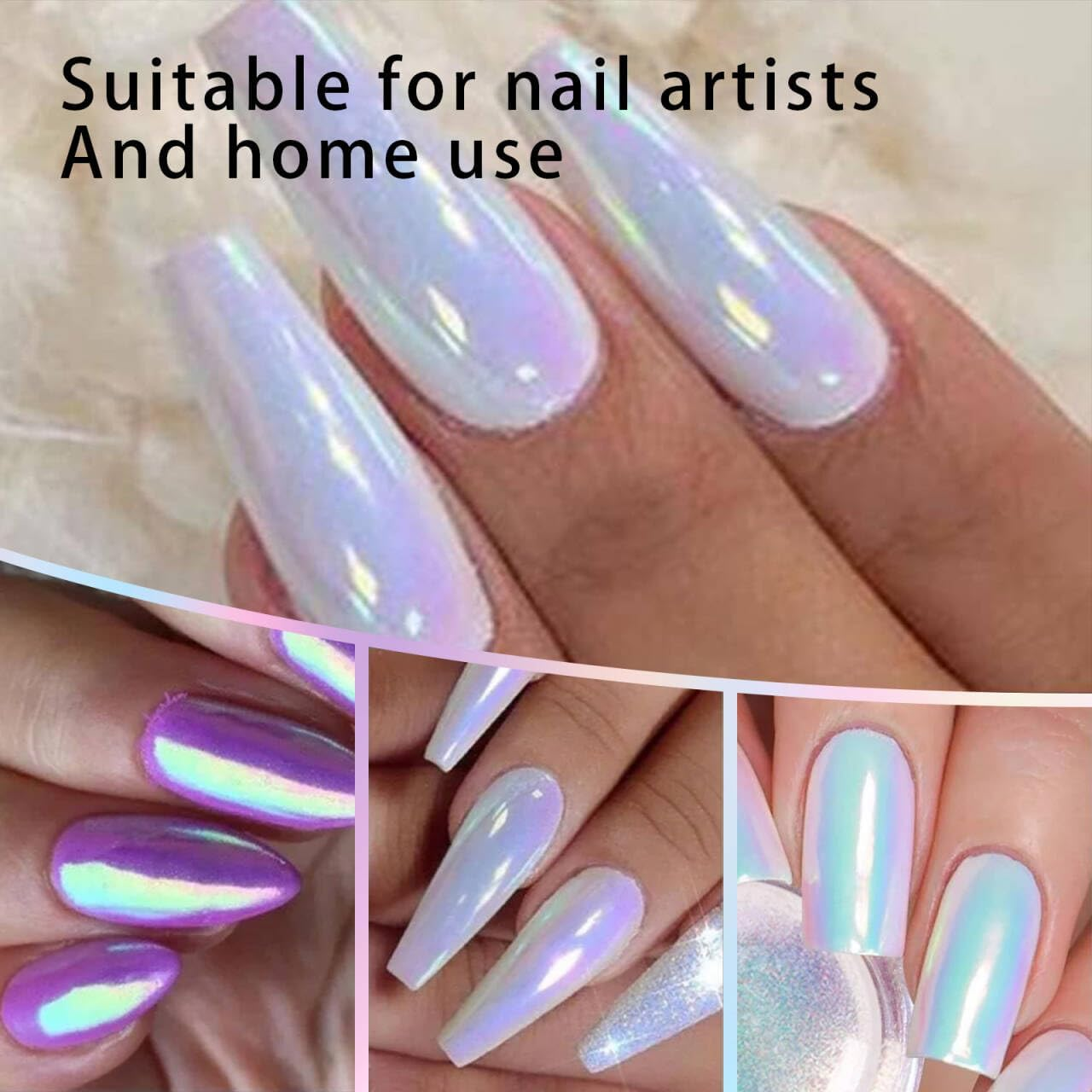 1 Box Holographic Nail Glitter Powder Rainbow Color Neon Effect Nail Art Flakes Decoration Chrome Nail Powder Dust Tip Manicure image number 6