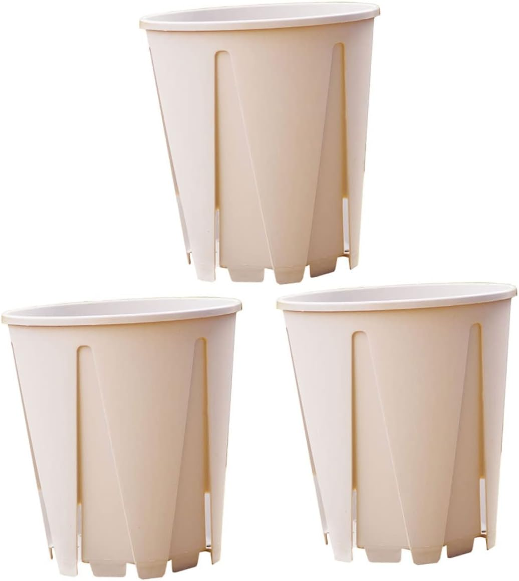 CIMAXIC 3Pcs Plastic Resin Plant Pots Indoor Outdoor Seedling Pots Root Control Elevated Base for Gardening image number 5